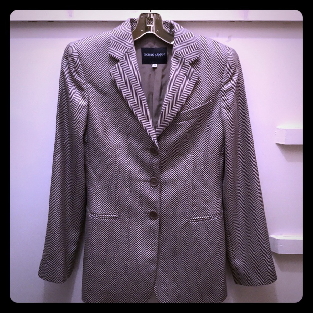 New Armani Herringbone Suit Blazer- sz 4 (ITL 38)
